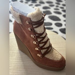 Brown Wedge Booties